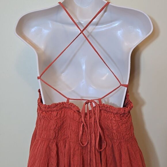 Free People Forever Favorite Mini Dress Cottagecore Boho Gauzy Beach Vacation - Picture 11 of 14